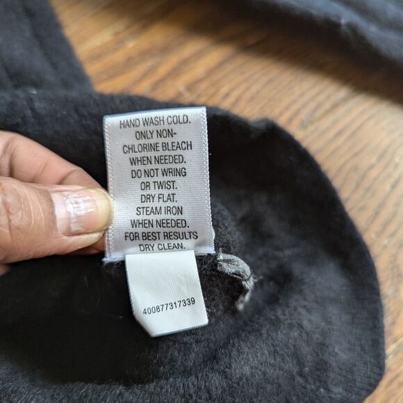 Apt. 9 100% cashmere v-neck black sweater ribbing stripe Men's size Large - Picture 5 of 8